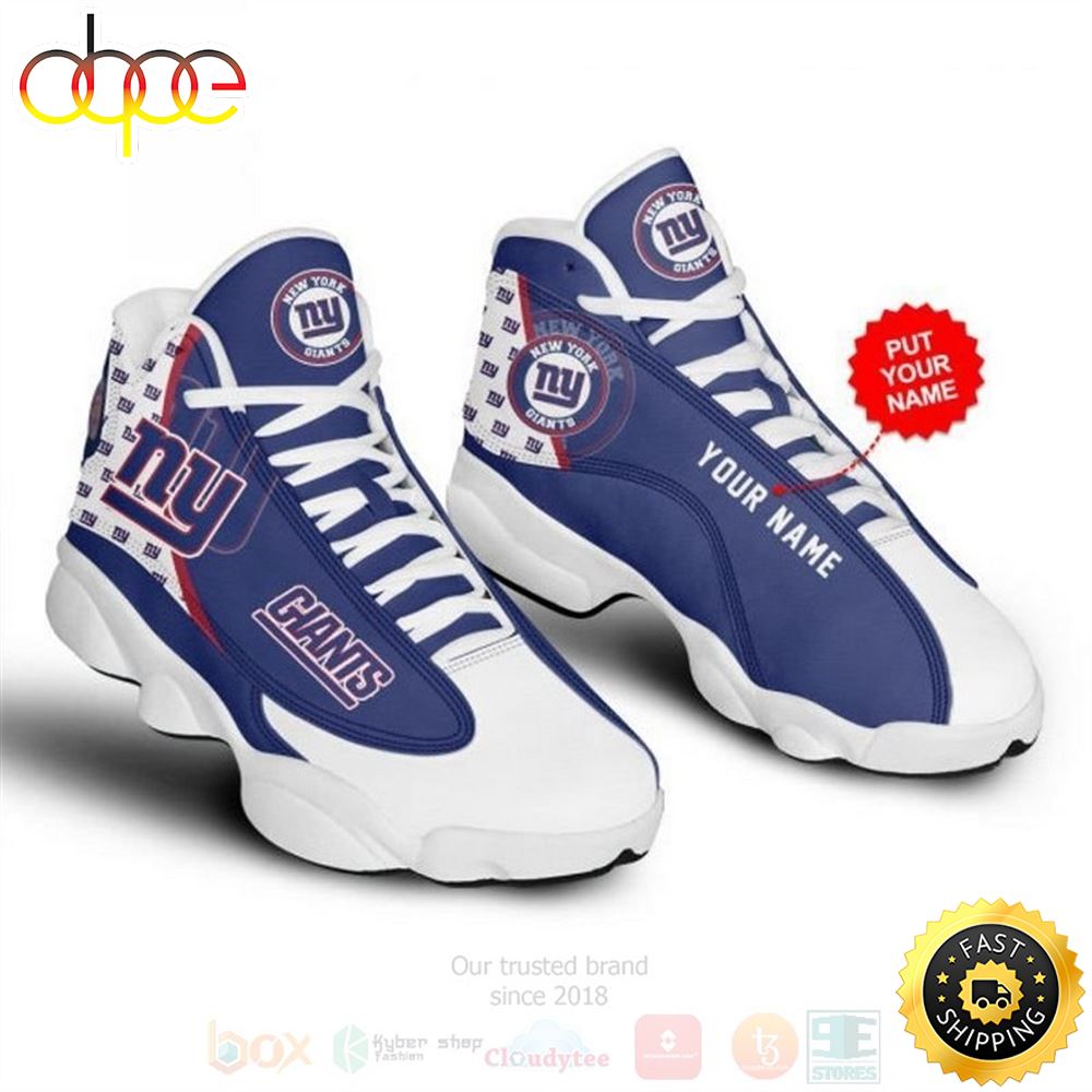 Nfl New York Giants Football Custom Name Air Jordan 13 Shoes E4n8eh