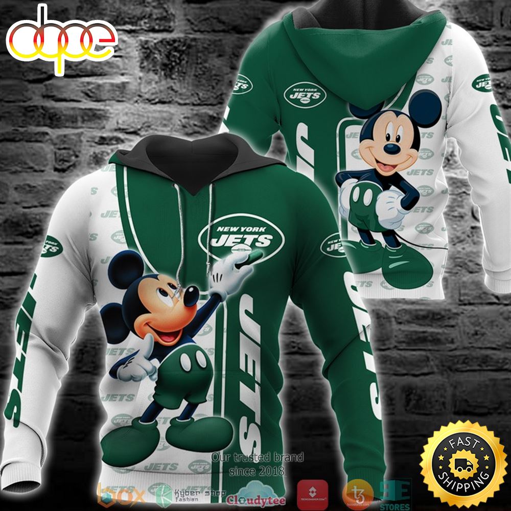 Nfl New York Jets Mickey Mouse Disney 3d Full Printing Shirt Yn14l7