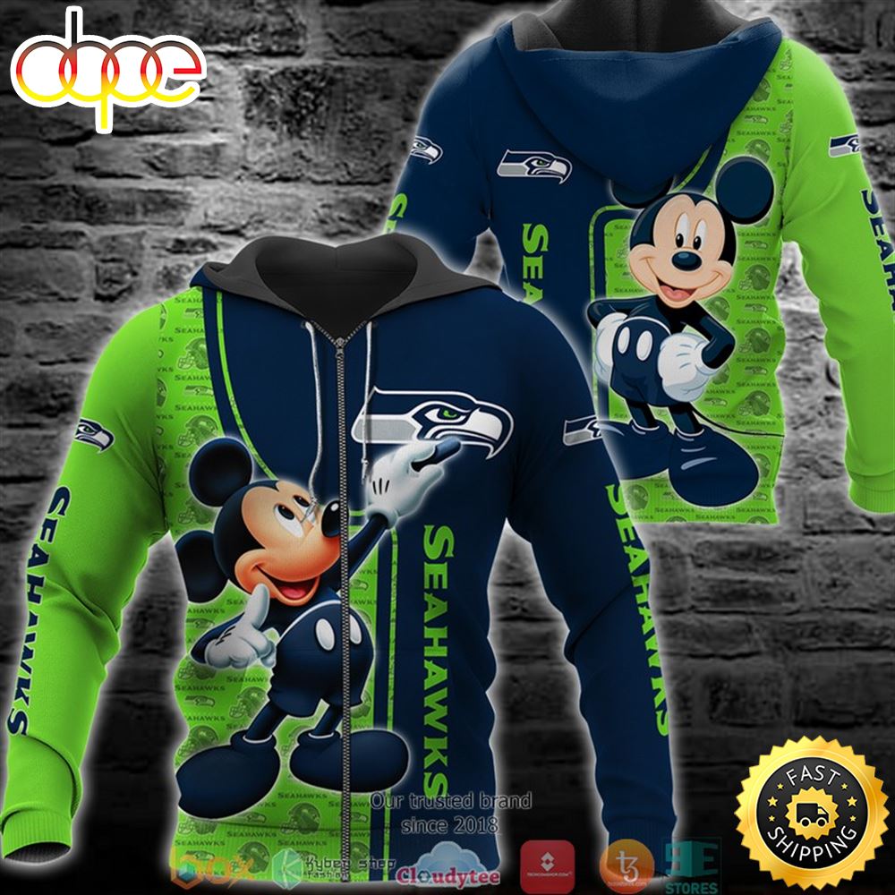 Nfl Seattle Seahawks Mickey Mouse Disney 3d Full Printing Shirt Ivfihd
