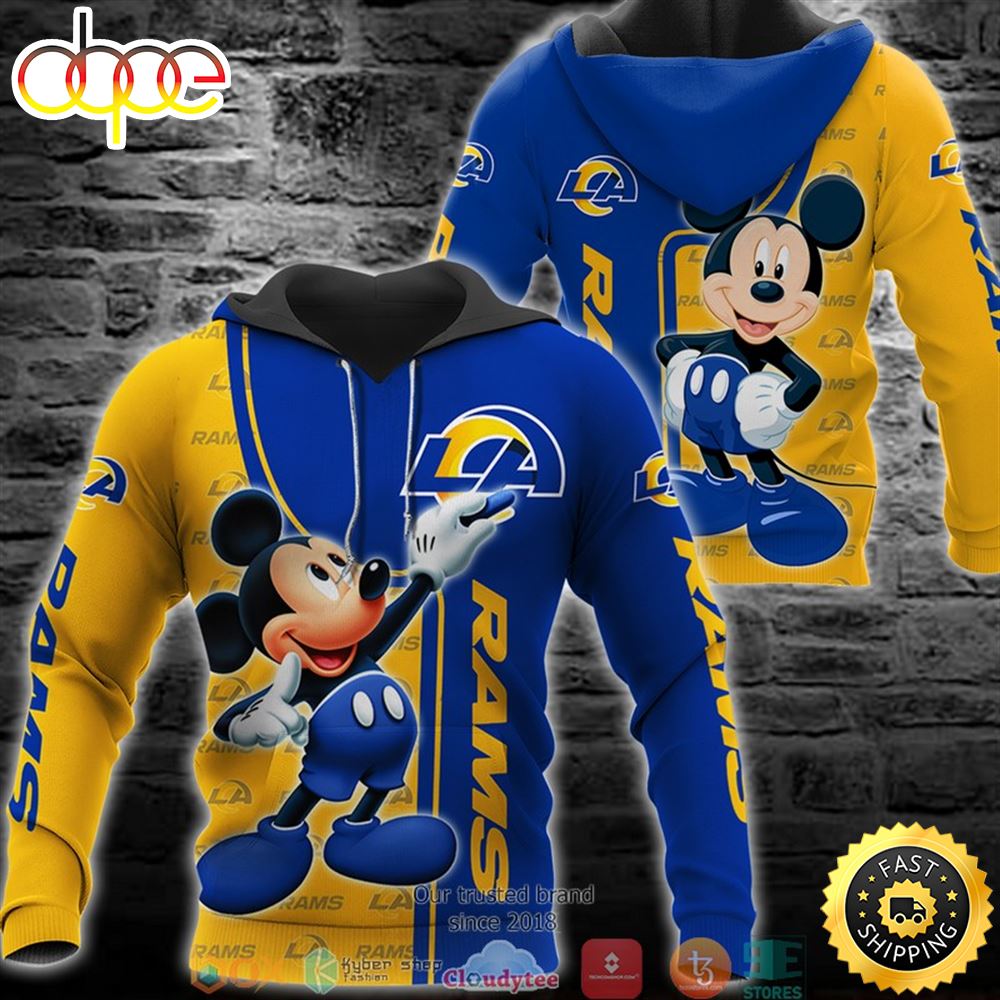 Nfl St. Louis Rams Mickey Mouse Disney 3d Full Printing Shirt Wodgxl