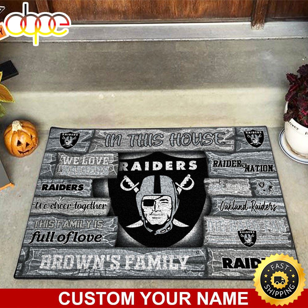 Oakland Raiders NFL Custom Doormat For Couples This Year Xgljja