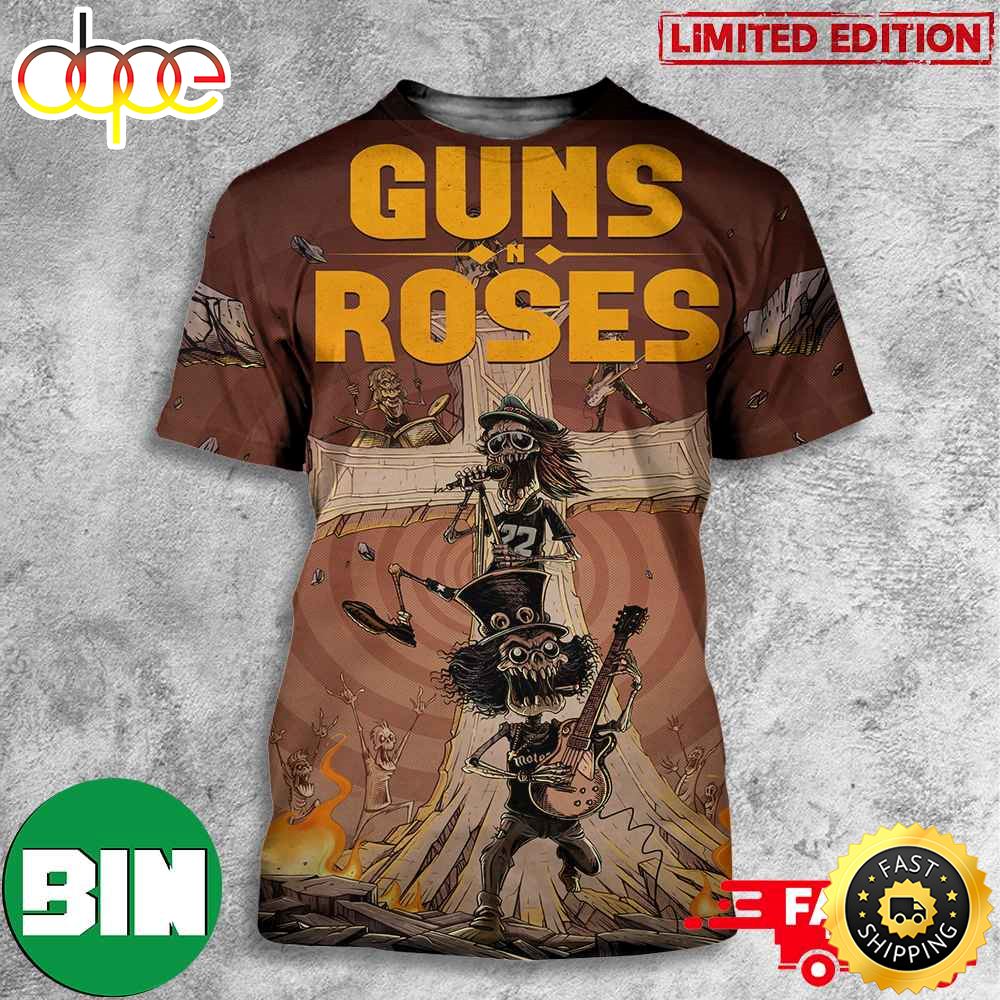 Orbit Guns N Roses Bonus Edition By Michael Frizell TidalWave Comics 3D T Shirt Spopii
