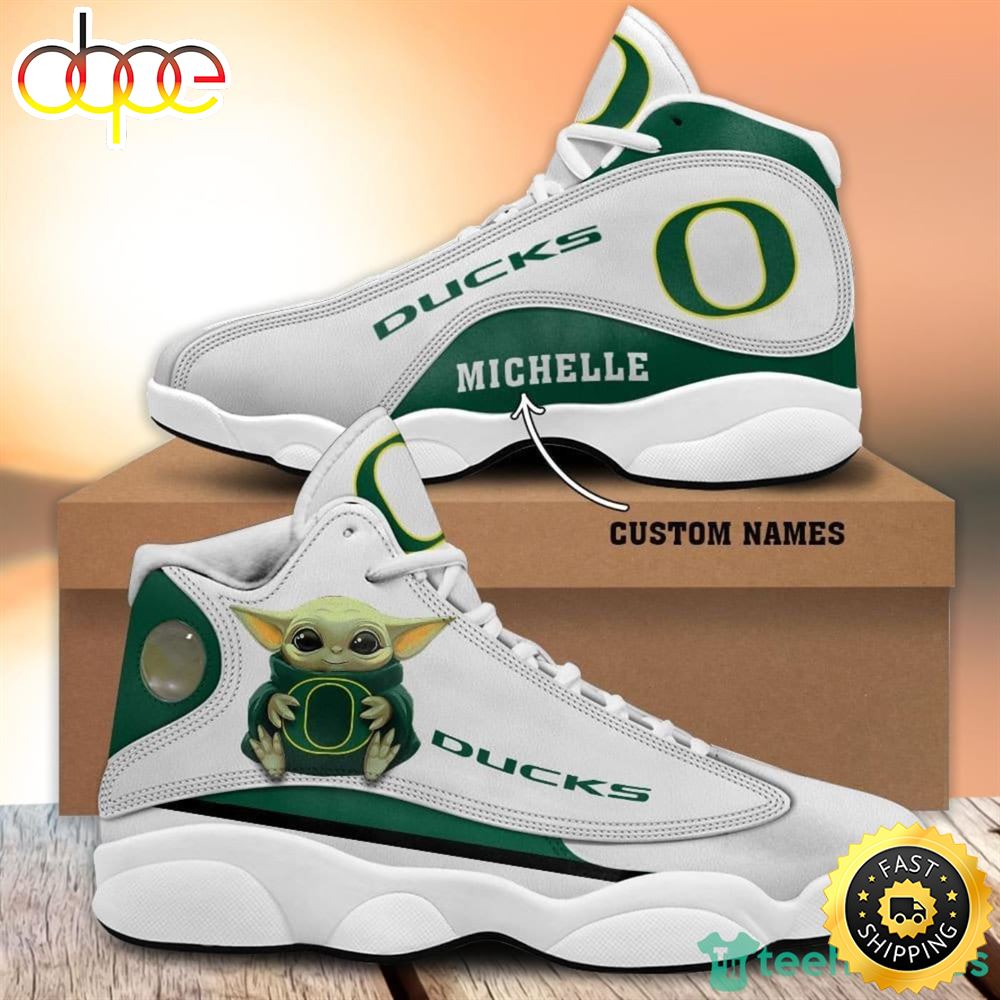 Oregon Ducks Fans Custom Name Air Jordan 13 Sneaker Shoes De5m9t