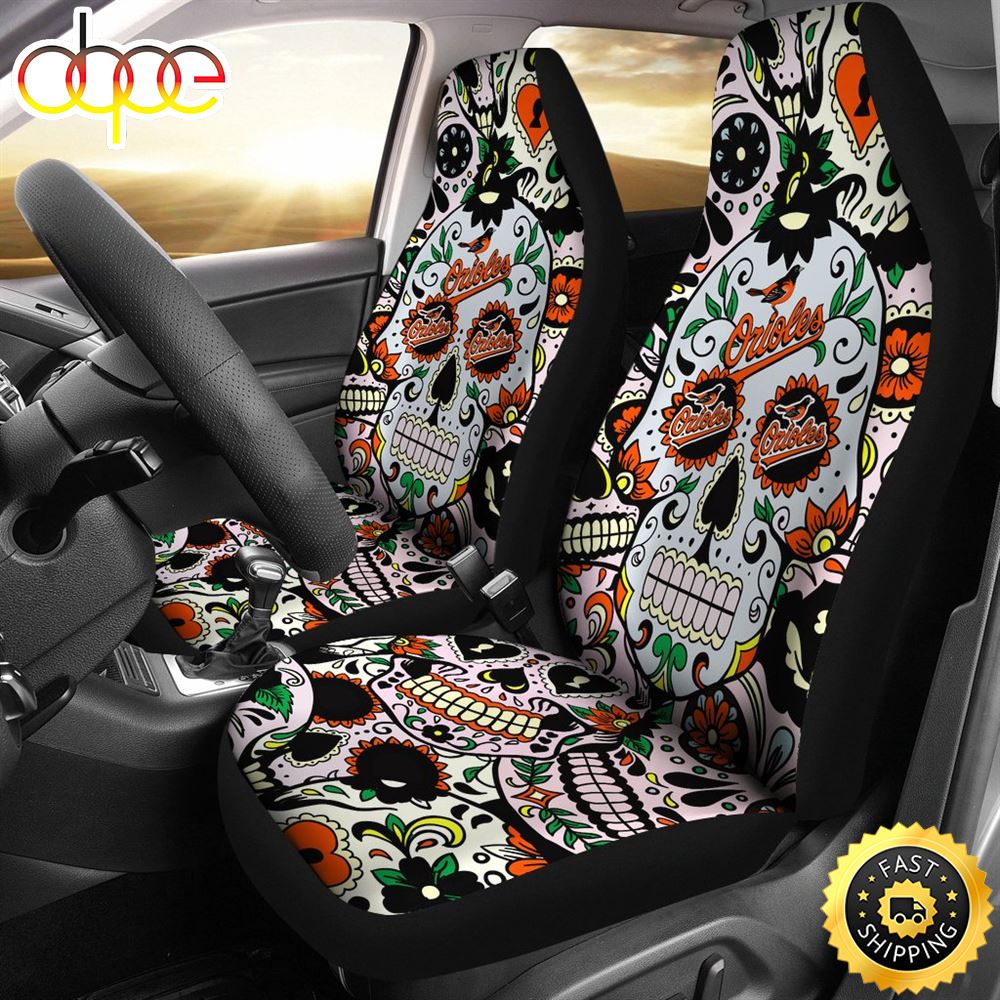 Party Skull Baltimore Orioles Car Seat Covers Sjqzp9