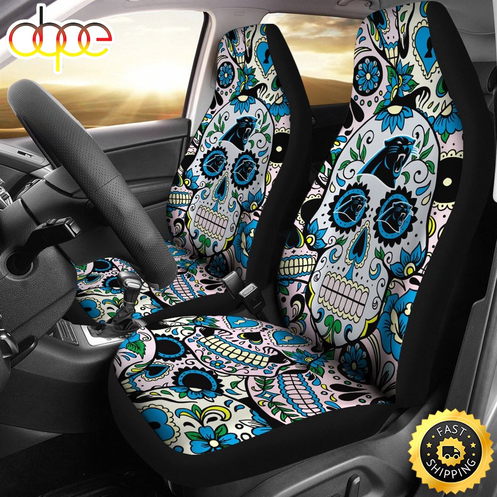 Party Skull Carolina Panthers Car Seat Covers Yaieqc