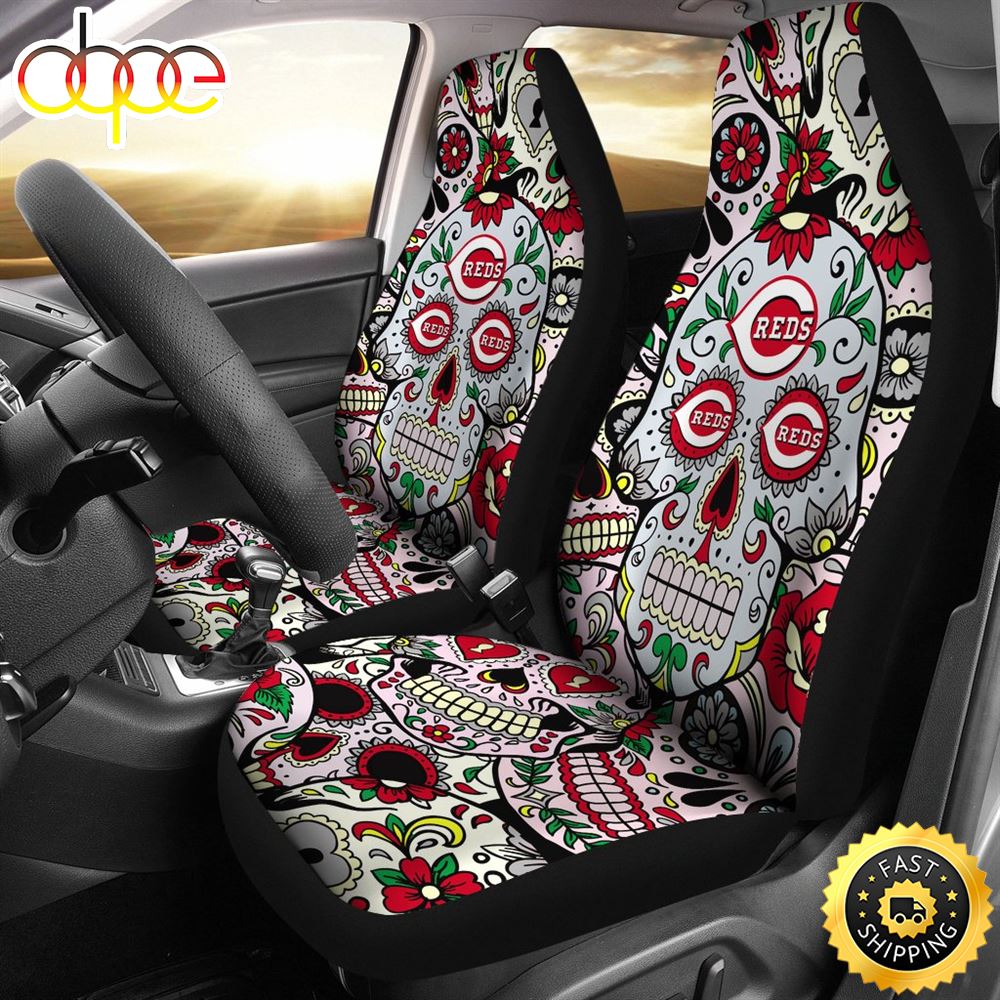 Party Skull Cincinnati Reds Car Seat Covers Wrz5xy