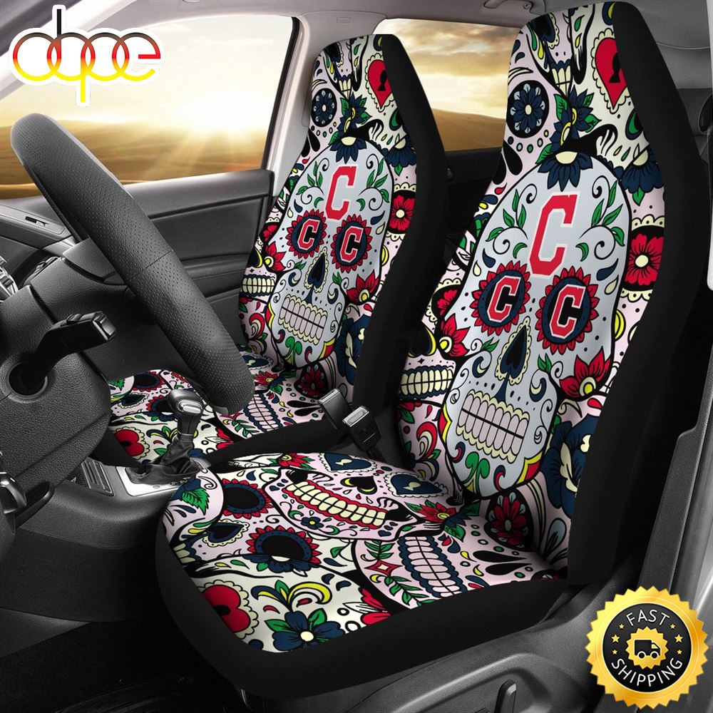 Party Skull Cleveland Indians Car Seat Covers O3u4aa