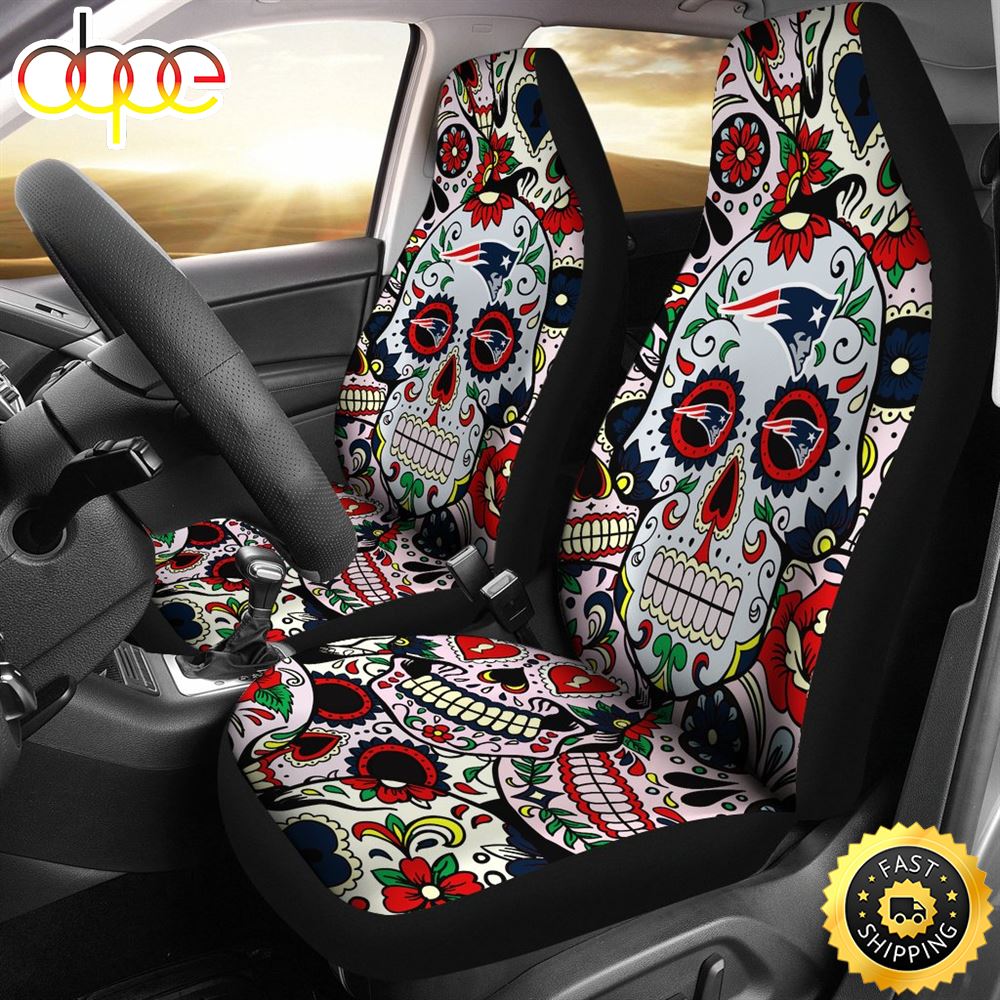 Party Skull New England Patriots Car Seat Covers Yuq0be