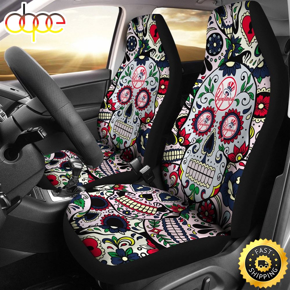 Party Skull New York Yankees Car Seat Covers Ho55od