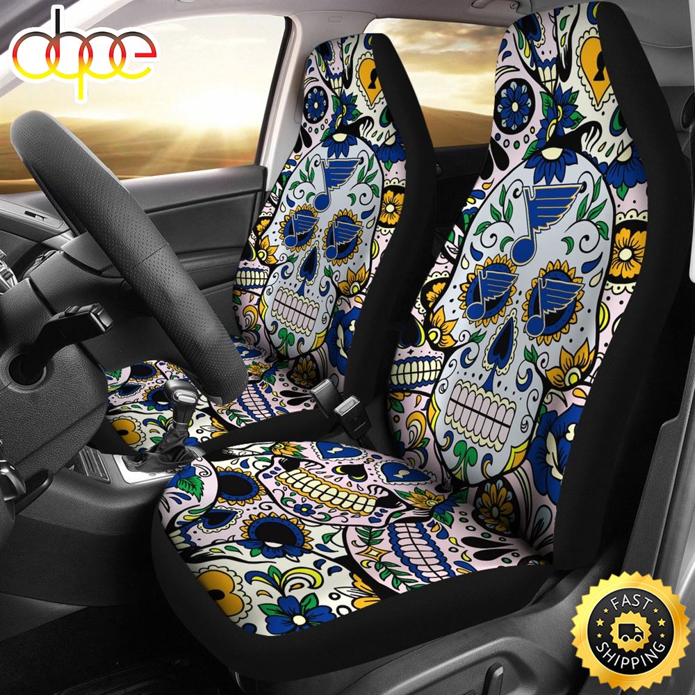 Party Skull St. Louis Blues Car Seat Covers Gw7ro0