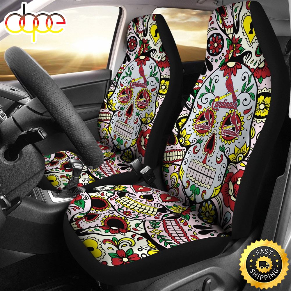 Party Skull St. Louis Cardinals Car Seat Covers V3obod