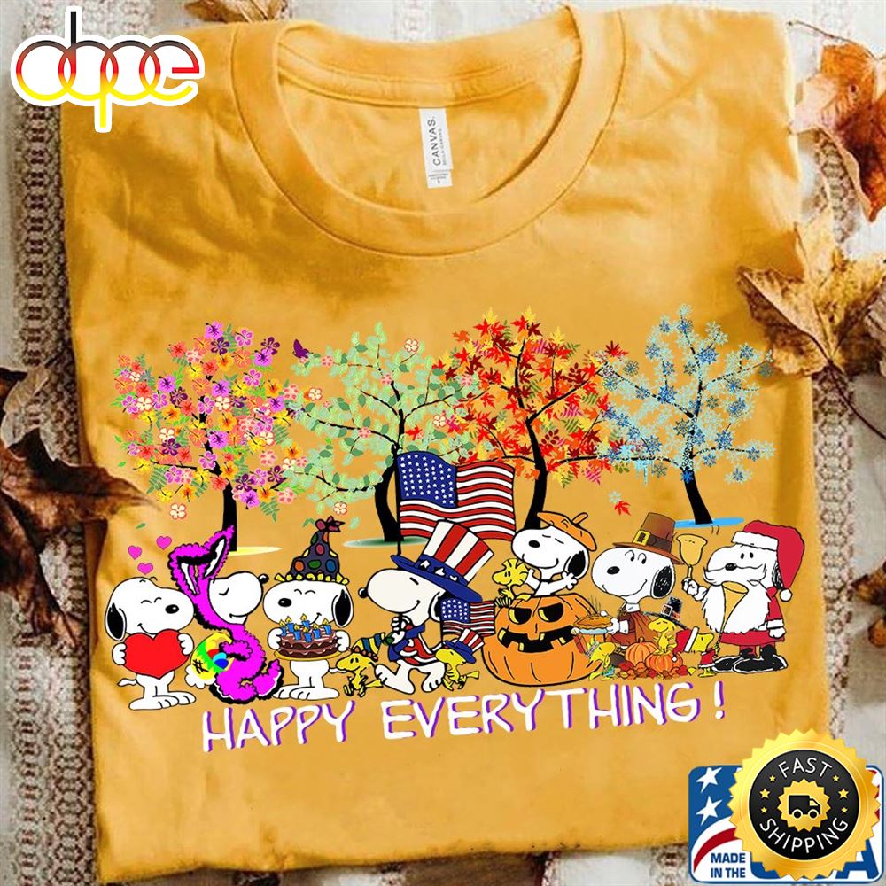 Peanuts Character Dog Happy Everything Shirt Gift For Thanksgiving Day Unisex N0ck0v