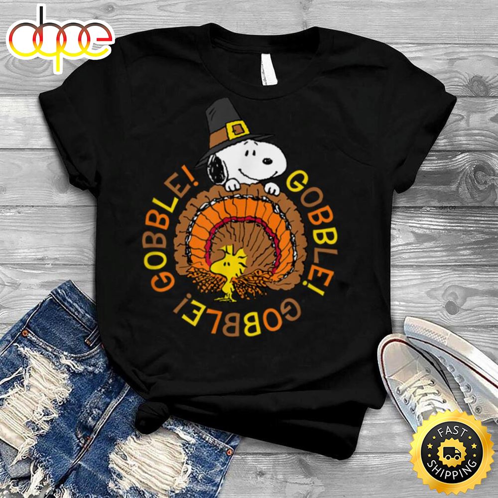 Peanuts Snoopy And Woodstock Thanksgiving Gobble T Shirt Ezokdp