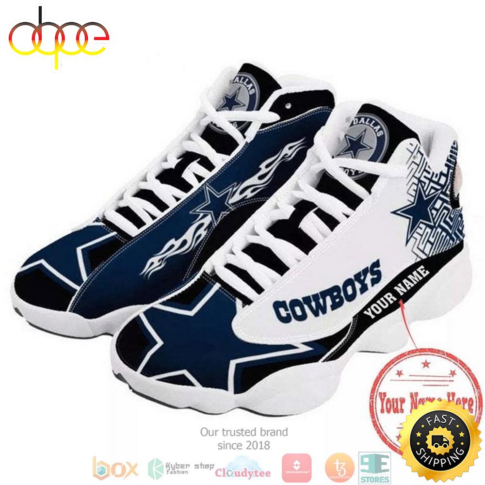 Personalized Dallas Cowboys Football Nfl Team Big Logo Air Jordan 13 Sneaker Shoes Ait2i1