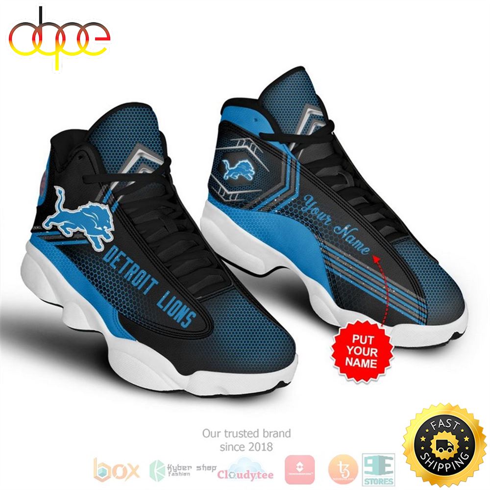 Personalized Detroit Lions Nfl Football Custom Air Jordan 13 Shoes Egsdhb