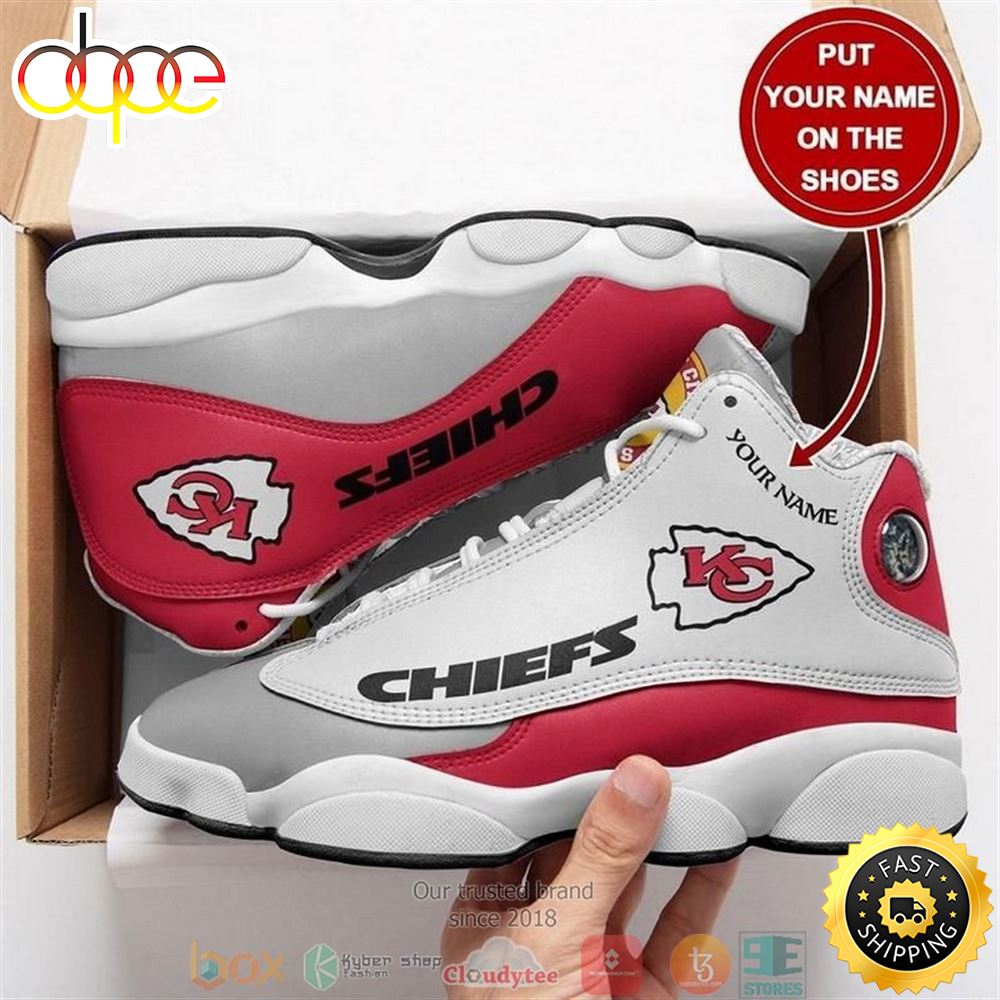 Personalized Kansas City Chiefs Nfl Big Logo Football Team Air Jordan 13 Sneaker Shoes G3qmcc