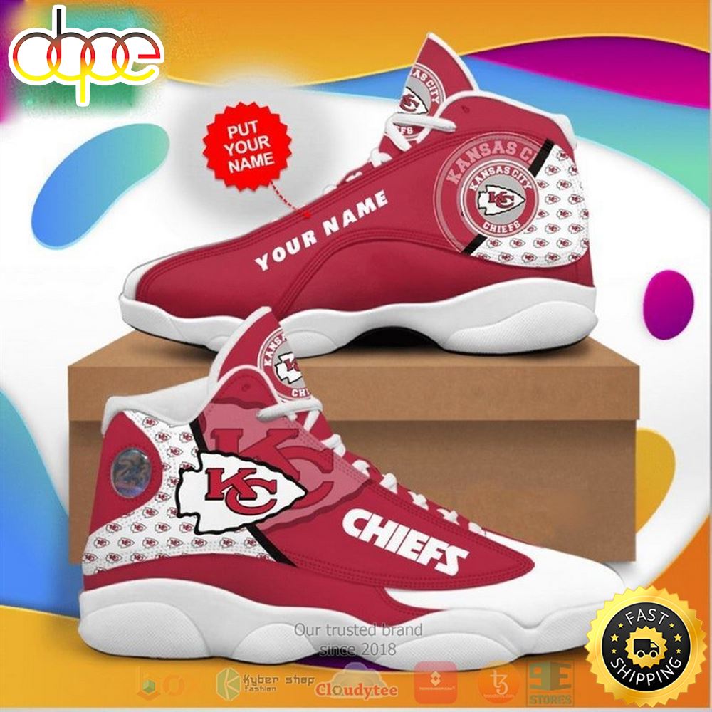 Personalized Kansas City Chiefs Nfl Team Custom Air Jordan 13 Shoes Pkoufc