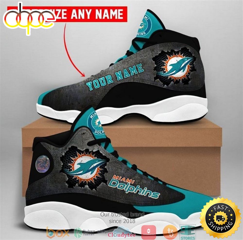 Personalized Miami Dolphins Football Nfl Air Jordan 13 Sneaker Shoes Pxxyve