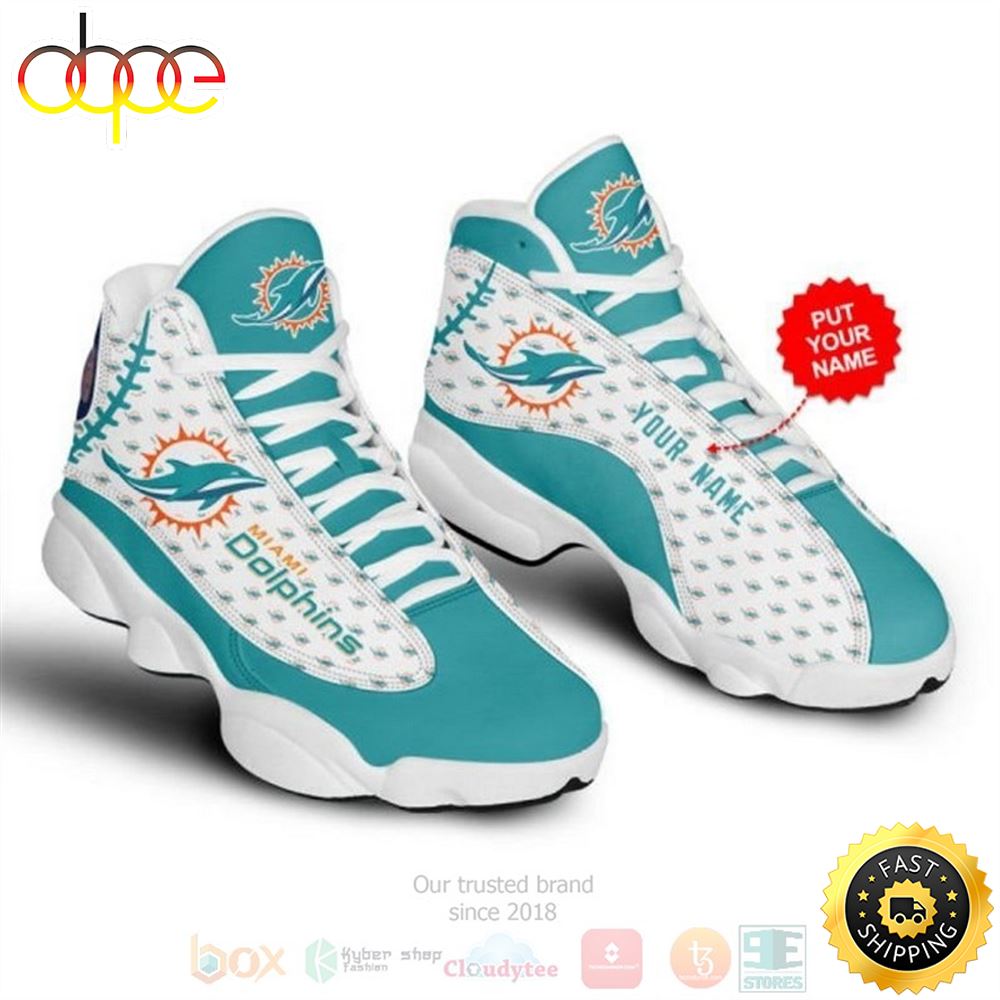 Personalized Miami Dolphins Nfl Custom Air Jordan 13 Shoes Kuoe7f