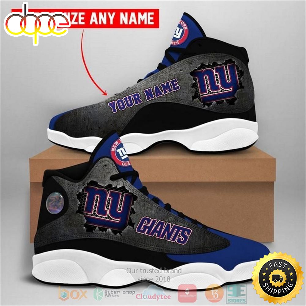 Personalized New York Giants Nfl Football Team Custom Air Jordan 13 Shoes Brymsj
