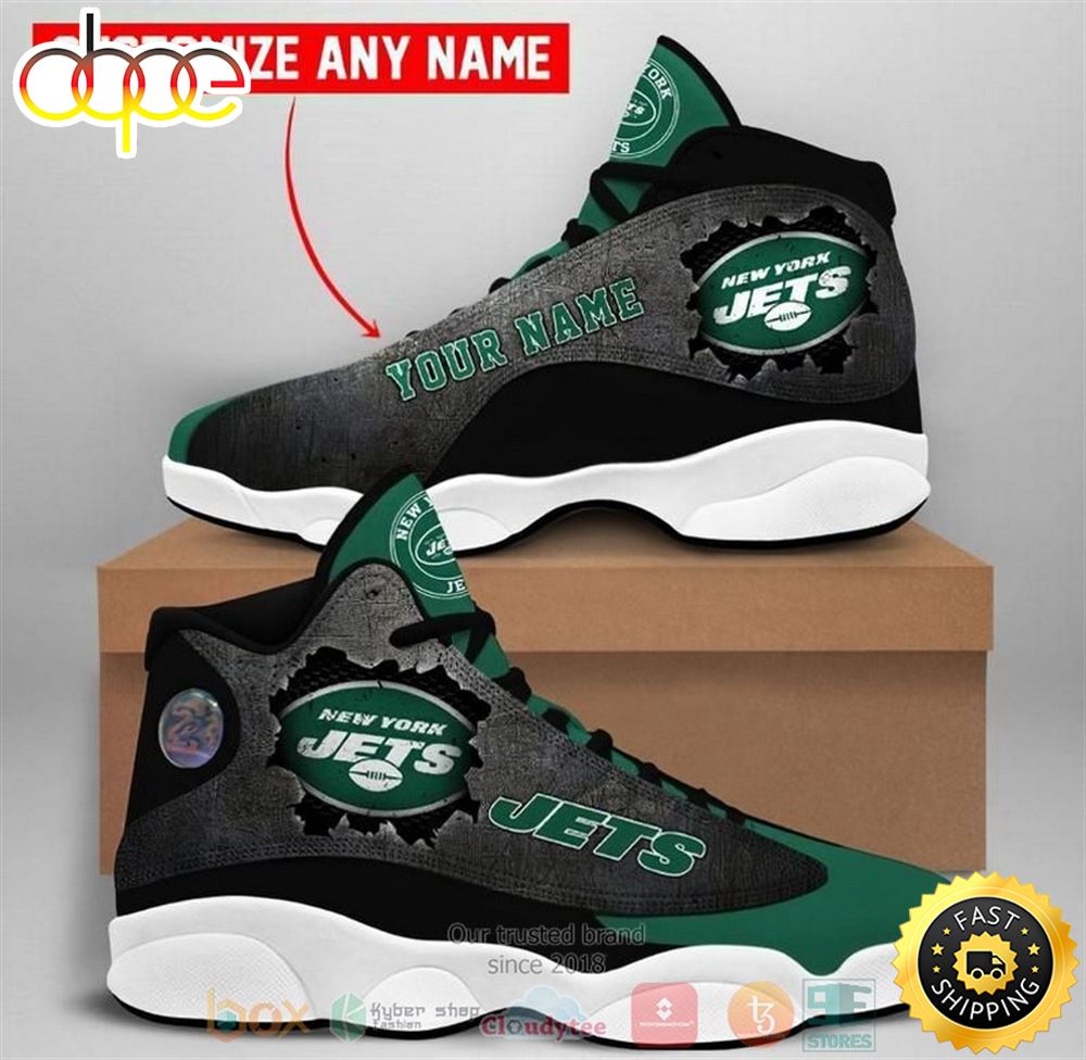 Personalized New York Jets Football Nfl Logo Custom Air Jordan 13 Shoes Lpkexy