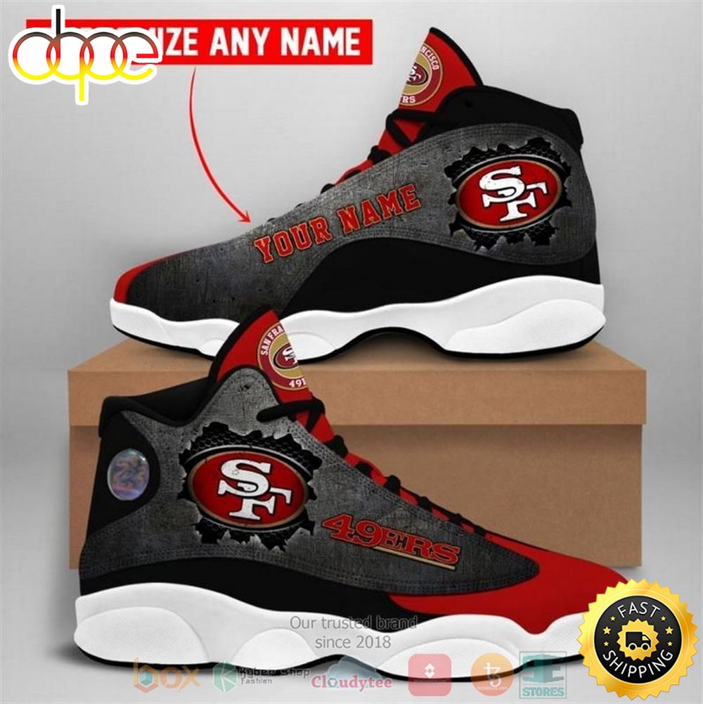 Personalized Nfl San Francisco 49Ers Logo Football Team Custom Air Jordan 13 Shoes Kapvgc