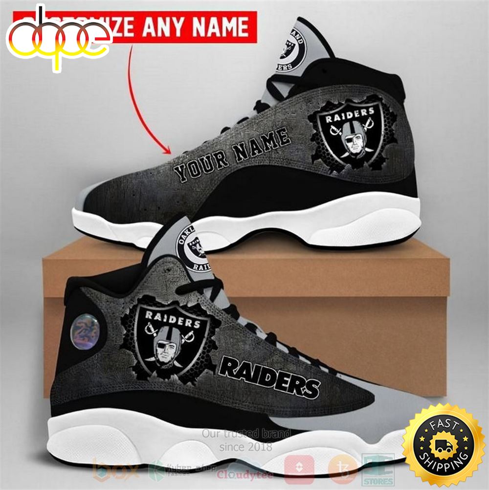 Personalized Oakland Raiders Nfl Custom Air Jordan 13 Shoes Tpntz0