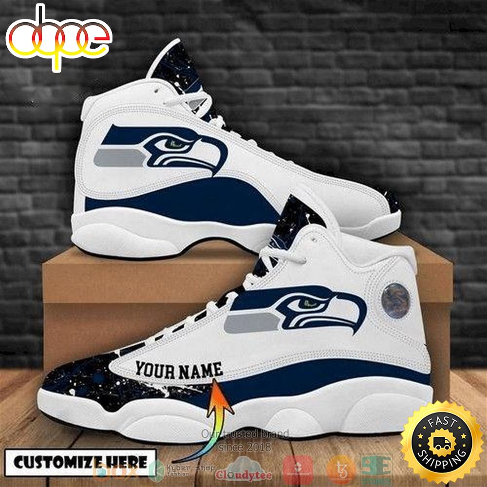 Personalized Seattle Seahawks Nfl Football Team Big Logo 36 Gift Air Jordan 13 Sneaker Shoes Ayfk9u