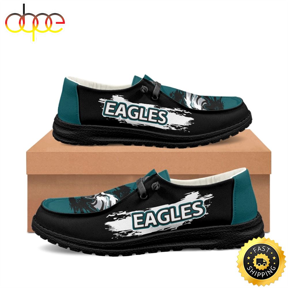 Philadelphia Eagles Loafers Lace Up Inspired By Hey Dude Shoes Style Yyrihl