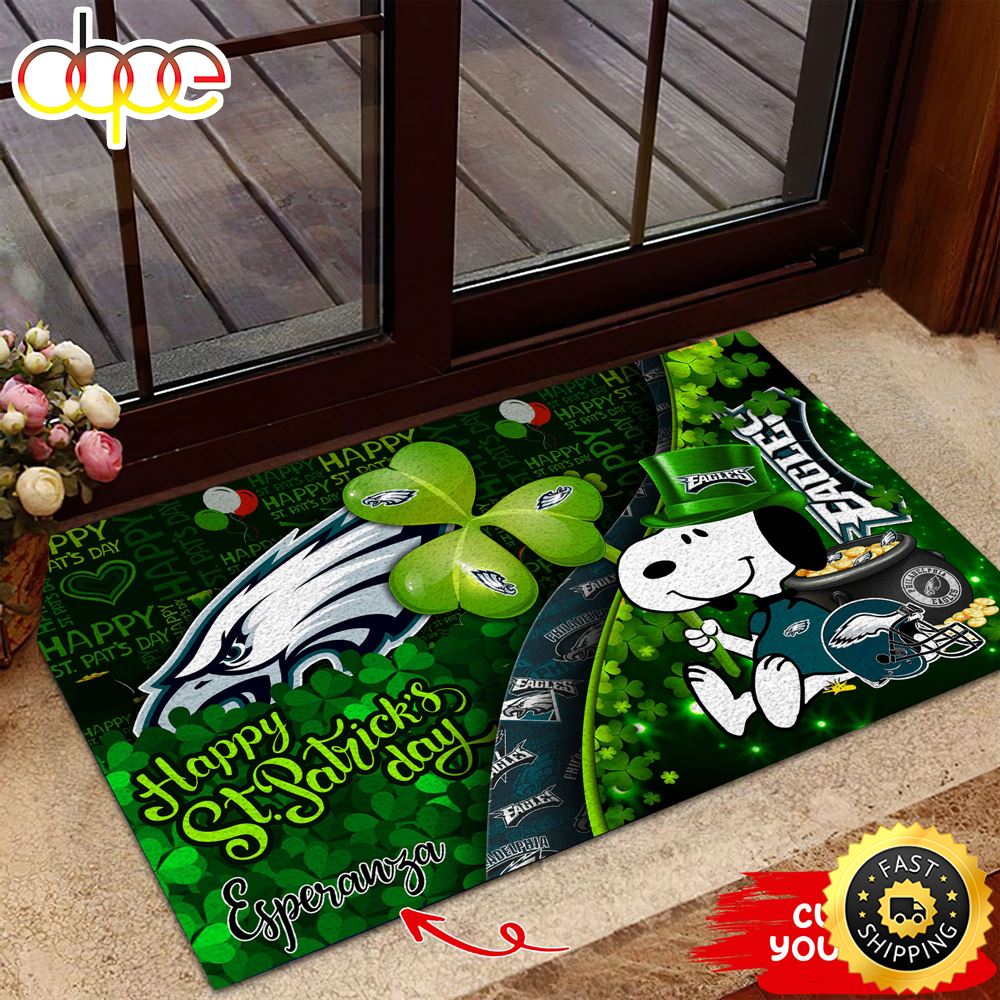 Philadelphia Eagles NFL Custom Doormat The Celebration Of The Saint Patrick S Day K6ff4u