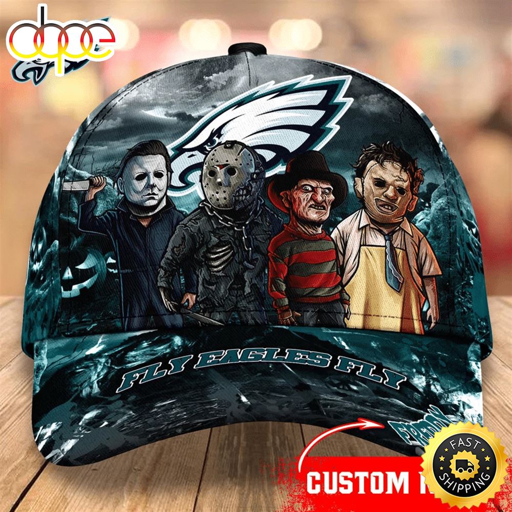Philadelphia Eagles Nfl Personalized Trending Cap Mixed Horror Movie Characters Ul7kqz
