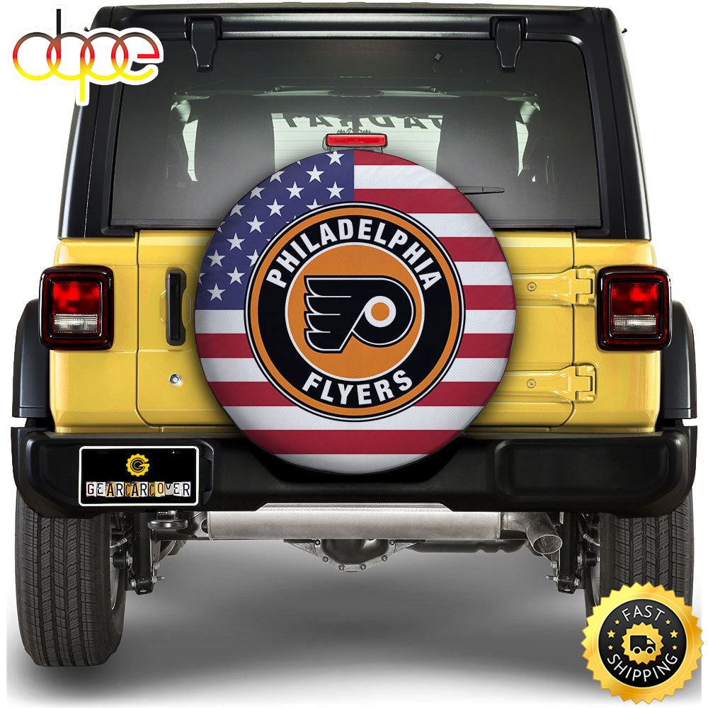 Philadelphia Flyers Spare Tire Covers Custom US Flag Style Pygagh