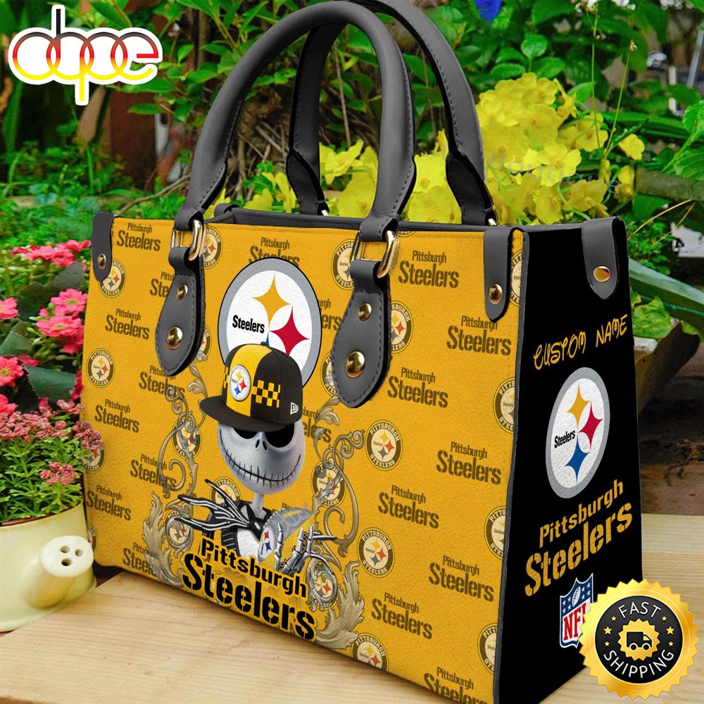 Pittsburgh Steelers NFL Jack Skellington Women Leather Bag Jvrlvi