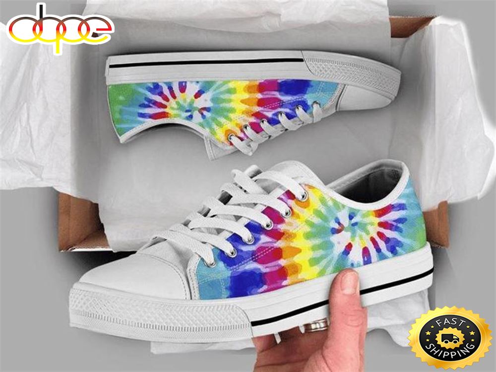 Rainbow Print Shoes Tie Dye Lgbt Love Low Top Shoes Clrcvv