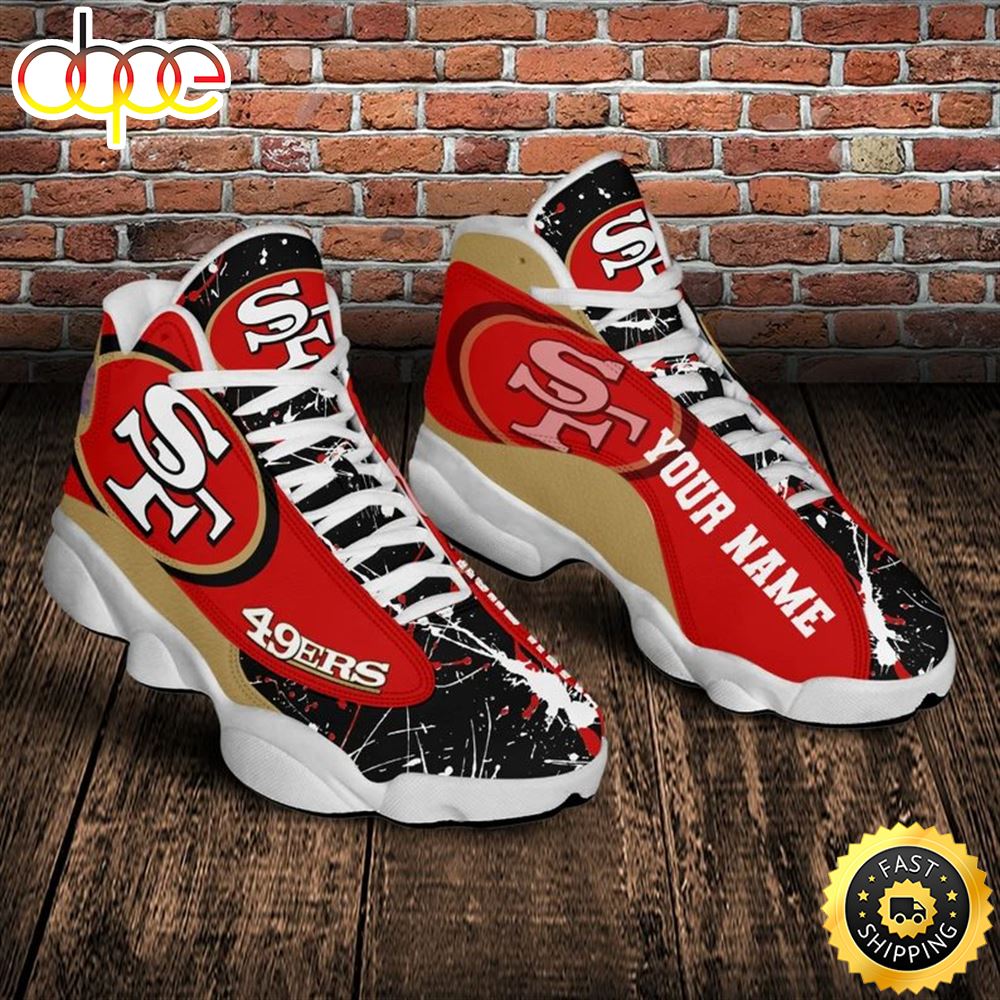 San Francisco 49Ers Nfl Custom Name Air Jordan 13 Shoes Yfw9we
