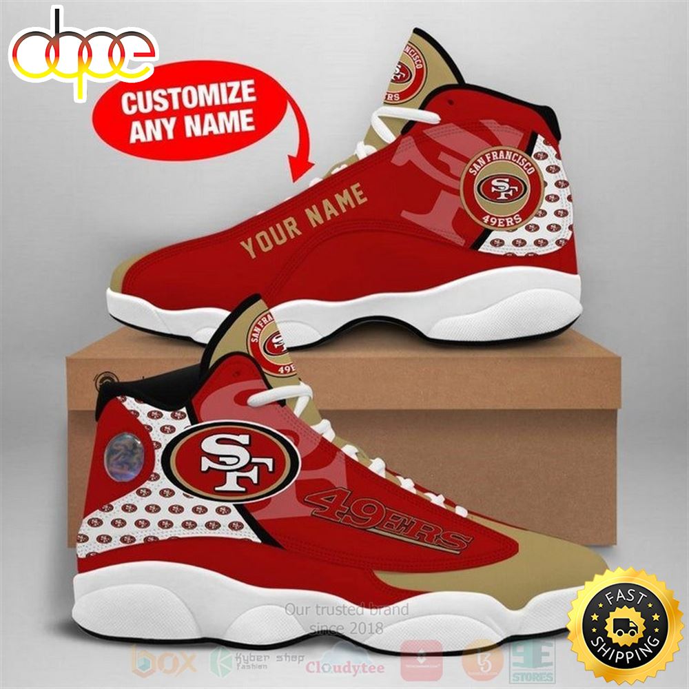 San Francisco 49Ers Nfl Football Team Custom Name Air Jordan 13 Shoes S29jya