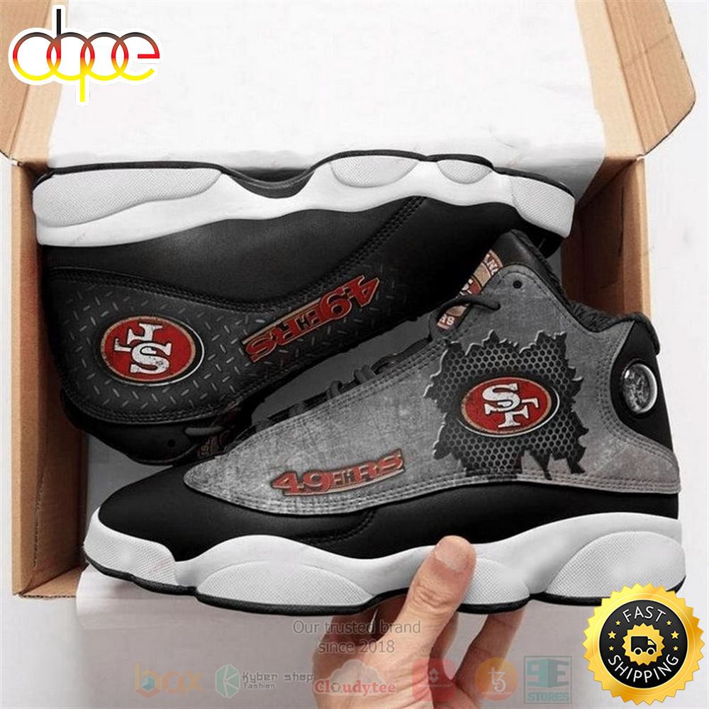 San Francisco 49Ers Nfl Team Black Air Jordan 13 Shoes Ucytvt