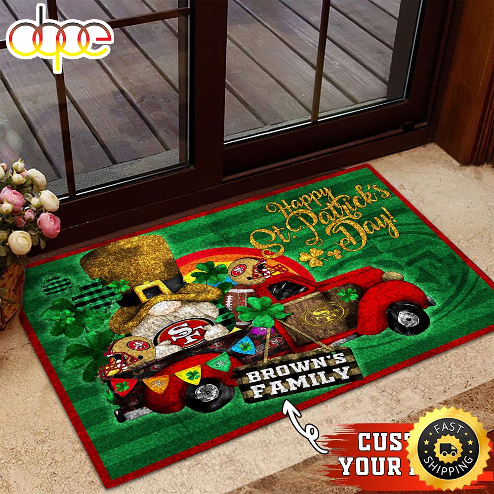 San Francisco 49ers NFL Custom Doormat For The Celebration Of Saint Patrick S Day Lsecum