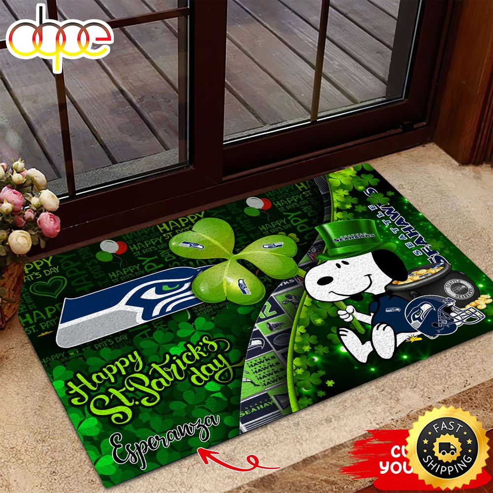 Seattle Seahawks NFL Custom Doormat The Celebration Of The Saint Patrick S Day Wzw7cw
