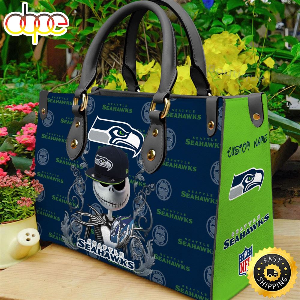 Seattle Seahawks NFL Jack Skellington Women Leather Bag Szk3lw