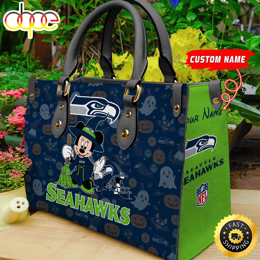 Seattle Seahawks NFL Minnie Halloween Women Leather Hand Bag Jmo0v0