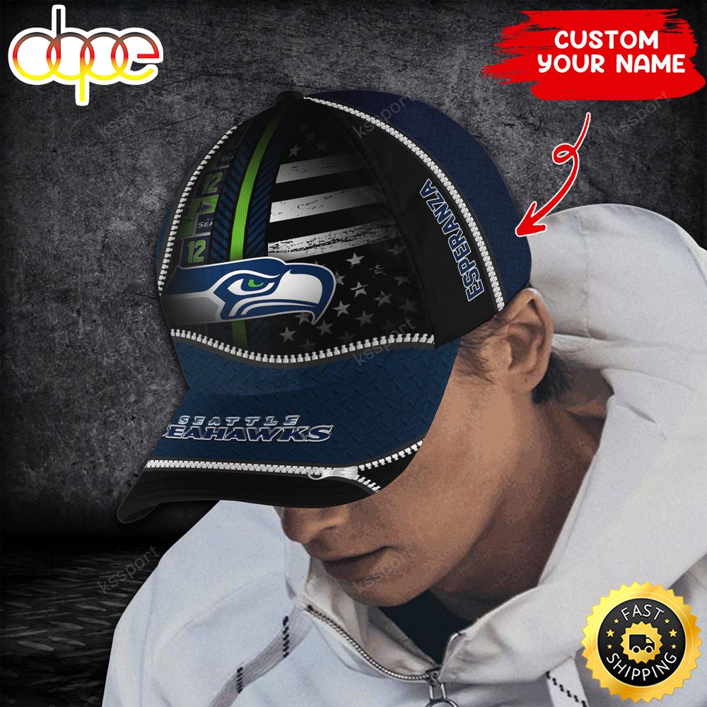 Seattle Seahawks Nfl Personalize Cap Steel Style Trending Season Znk8pf