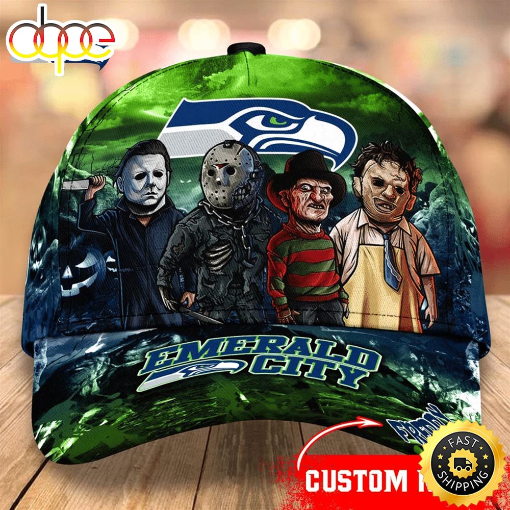 Seattle Seahawks Nfl Personalized Trending Cap Mixed Horror Movie Characters Yjlbnj