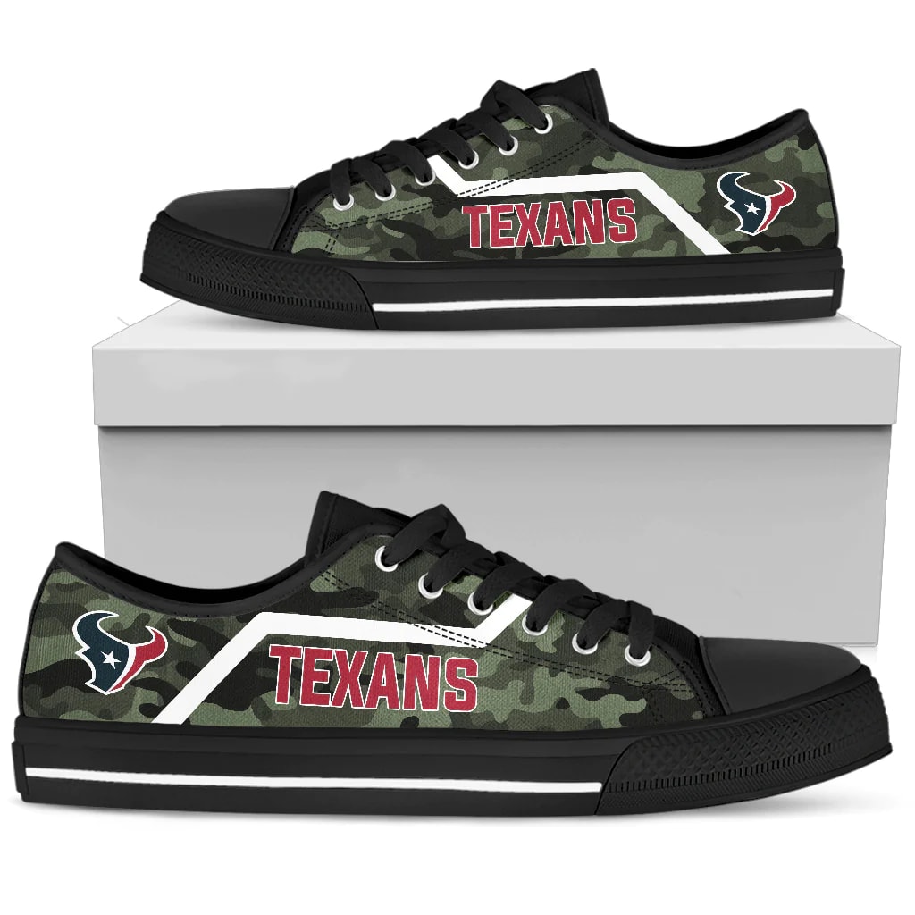 Simple Camo Houston Texans Low Top Shoes Ycwle0