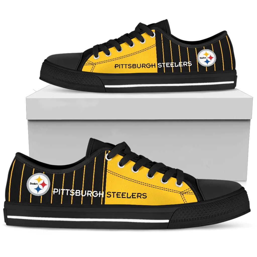 Simple Design Vertical Stripes Pittsburgh Steelers Low Top Shoes Dezz9o