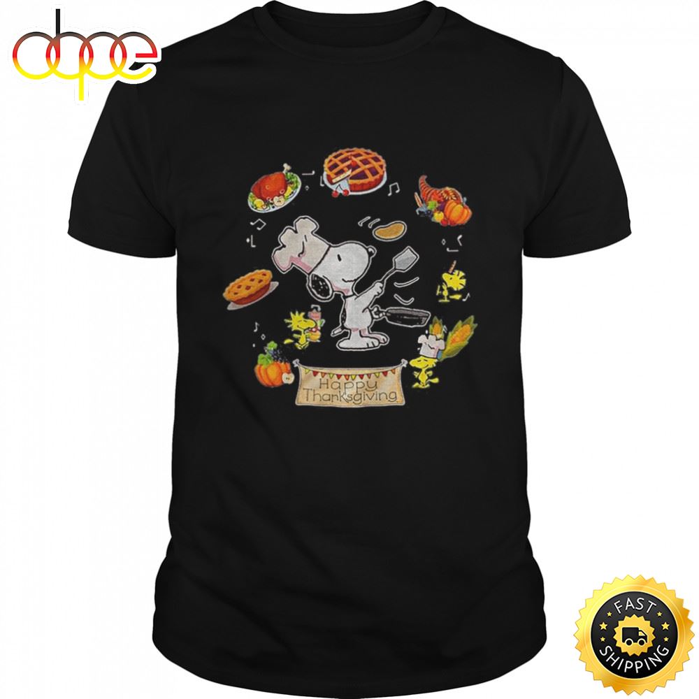 Snoopy Cooking Happy Thanksgiving Shirt Jpsqgn