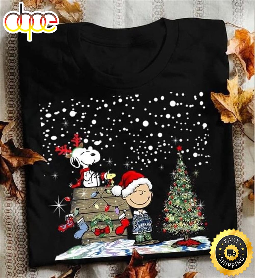 Snoopy Lovers Merry Christmas Black T Shirt Men Ws54ls