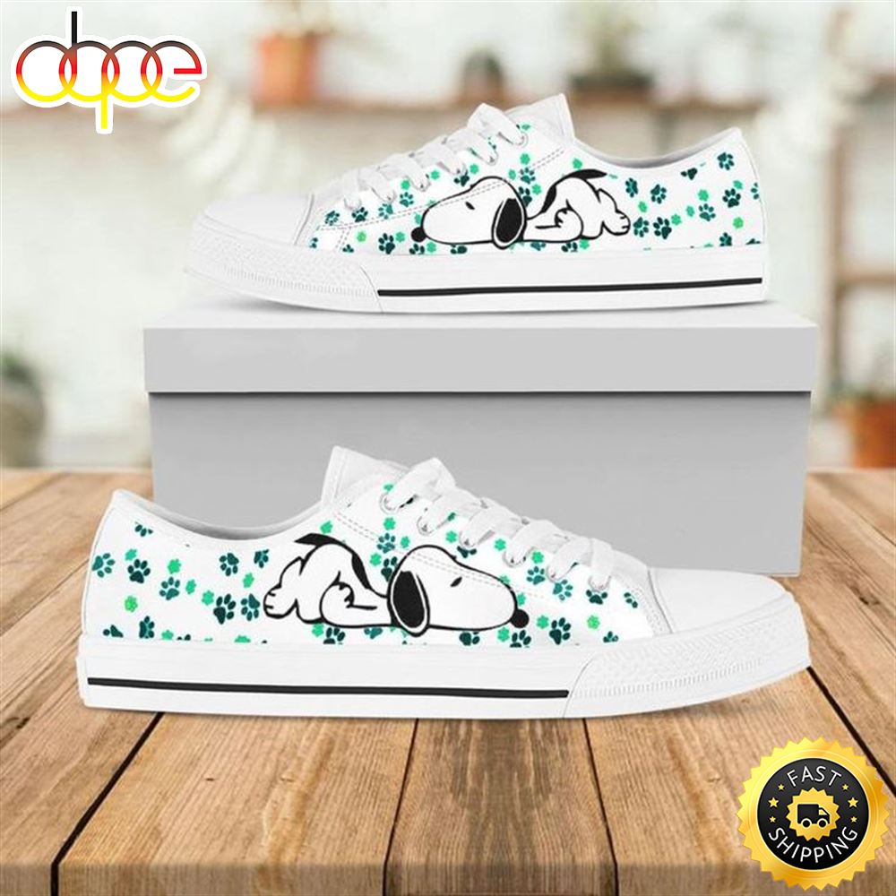 Snoopy Peanuts For Man And Women Gift For Fan Low Top Leather Shoes Uv4vsw