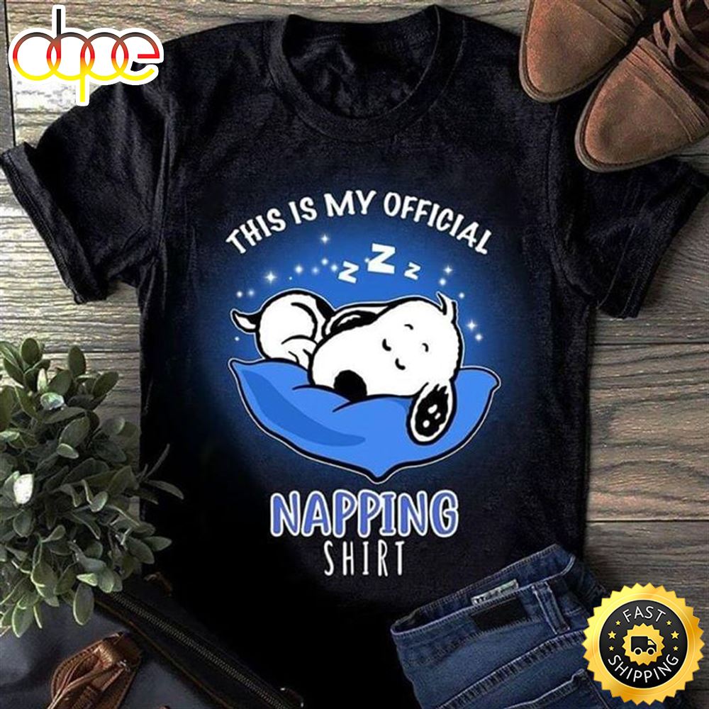 Snoopy This Is My Official Napping Shirt Vintage Black T Shirt Nidk62