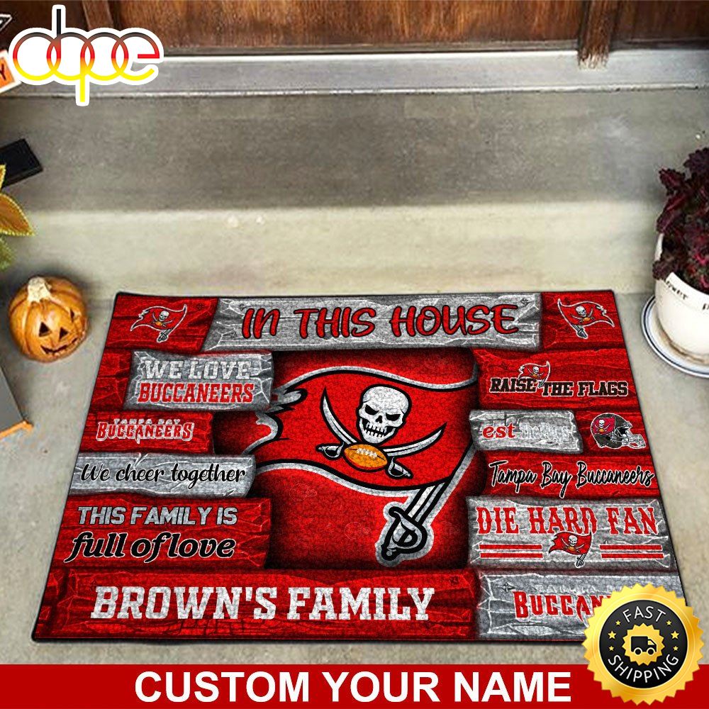 Tampa Bay Buccaneers NFL Custom Doormat For Couples This Year Se8299